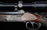 FRANZ ERNST DOUBLE RIFLE DRILLING WITH SCOPE -9.3x74R X 9.3x74R X 20 Ga. - 3 of 11
