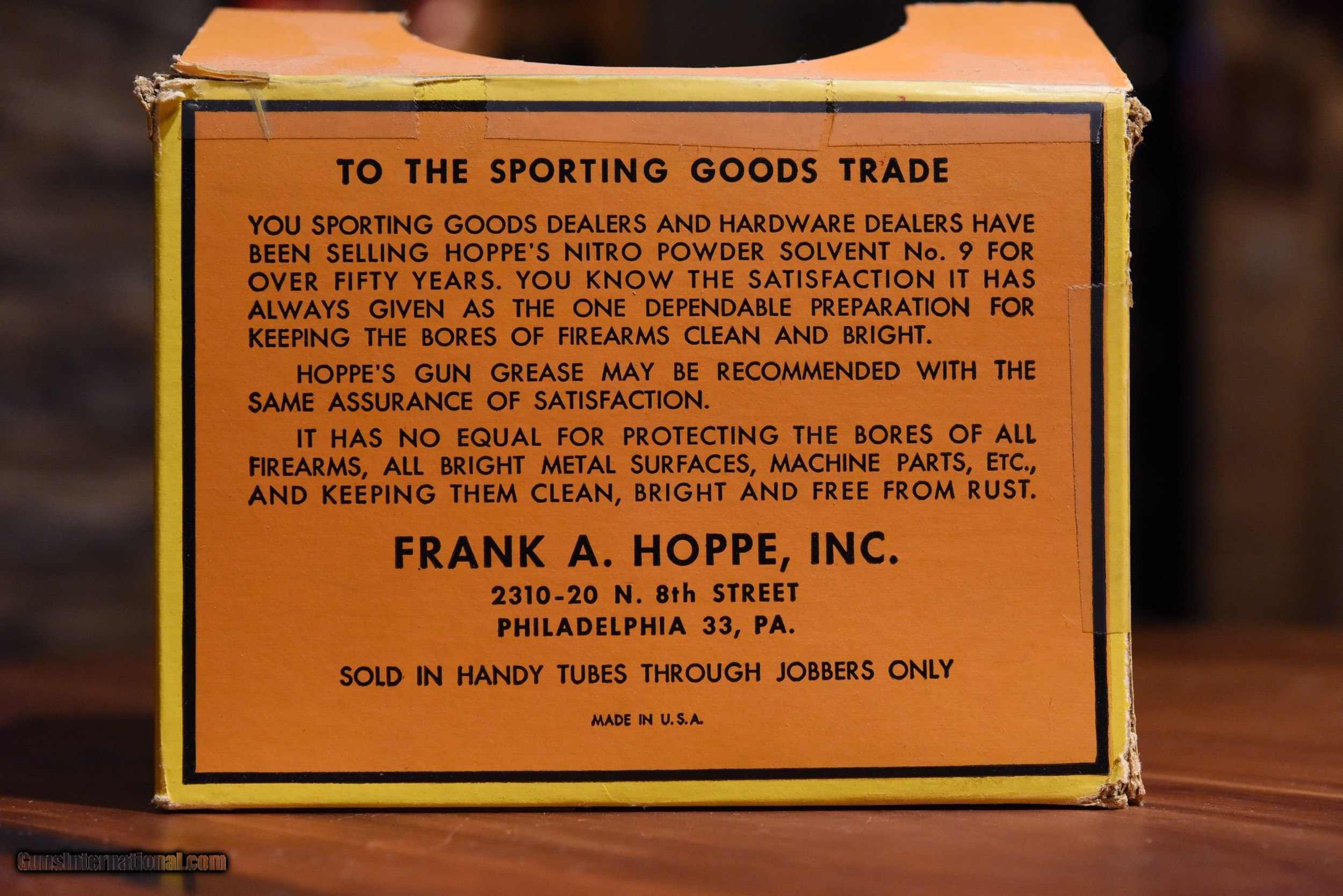 Full box of Vintage HOPPE'S gun grease