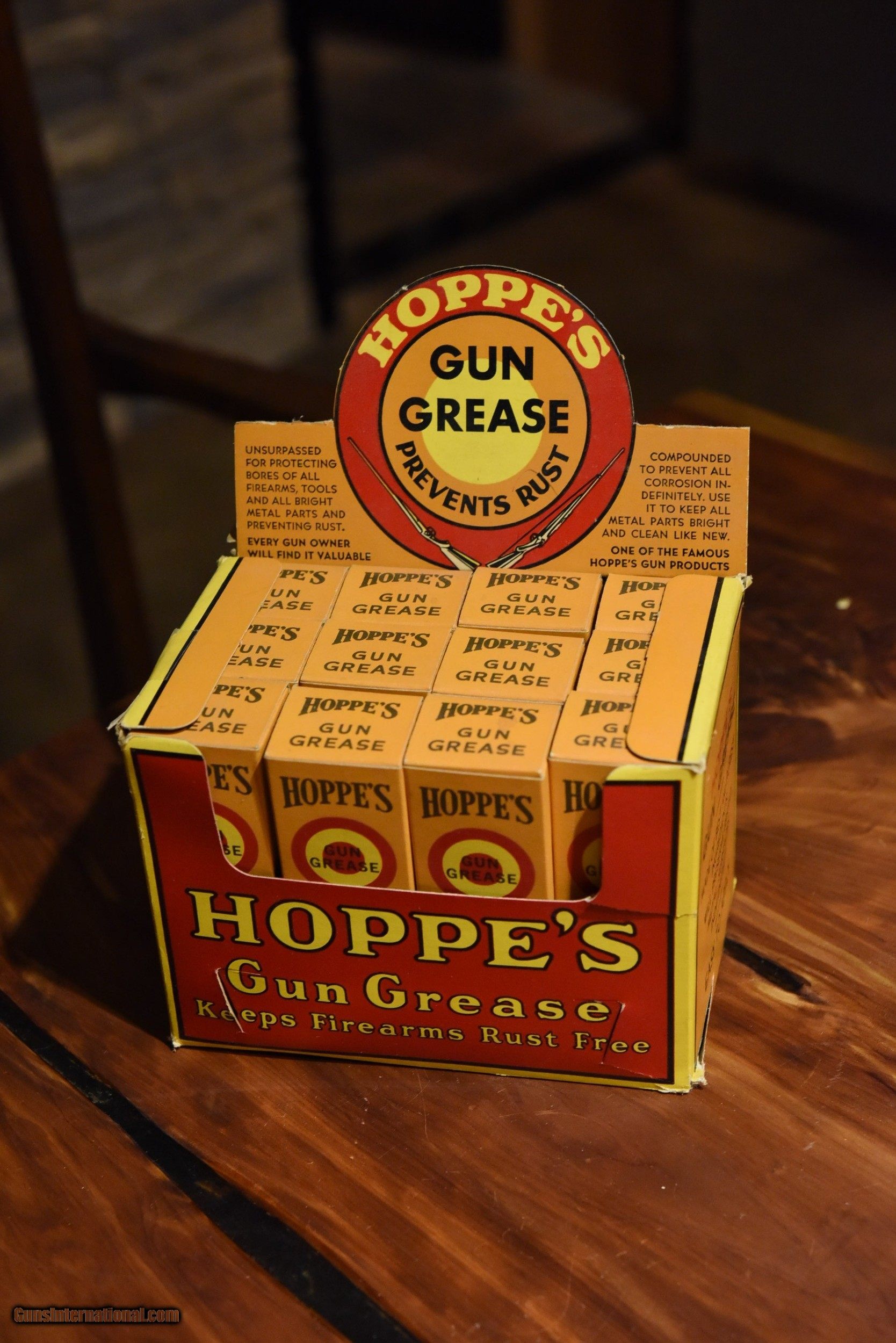 Full box of Vintage HOPPE'S gun grease