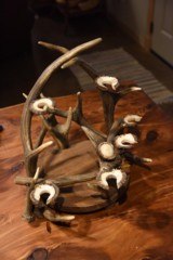 Hand Made Antler Folk Art Pipe Holder - 3 of 4