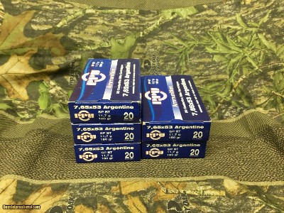 PPU 7.65x53 Argentine SP BT 180gr..................100 rounds