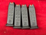 Set of 4 Factory OEM Glock 26 Gen 5 9mm 10 round Magazines