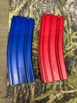 Set 10 Duramag AR15 .223/5.56 30 Round Red & Blue Aluminum Magazines  - 5 of 7