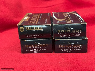 Speer Gold Dot 40 SW 180 Ammo GDHP Ammo.....200 rounds