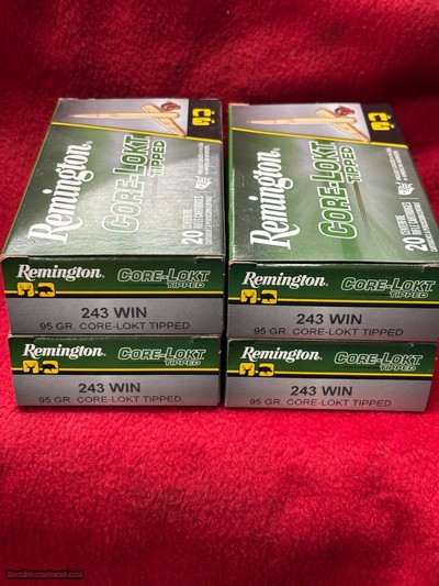 Remington 243 Winchester 95 gr. Core-Lokt Tipped....80 rounds