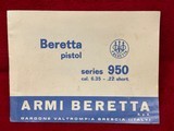 NICE Vintage Beretta 950 Minx .22 Short - 17 of 19