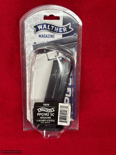 Walther PPQ M2 SC 9MM 15 Round Magazine with Sleeve