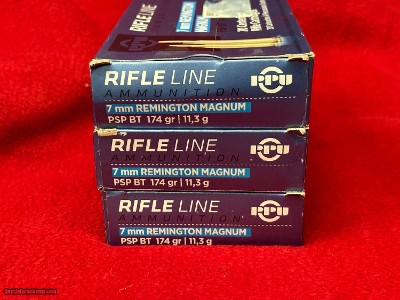 PPU 7mm Remington Magnum PSP BT 174 Gr. Ammo...........60 Rounds