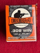 BBM .308 Winchester 143 gr. FMJBT ...........120 Rounds - 2 of 5