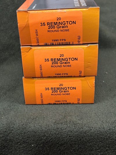 HSM 35 Remington 200 Gr Round Nose Ammo.....60 rounds