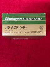 Remington Golden Saber .45 ACP +P 185 BJHP Ammo........125 Rounds - 4 of 6