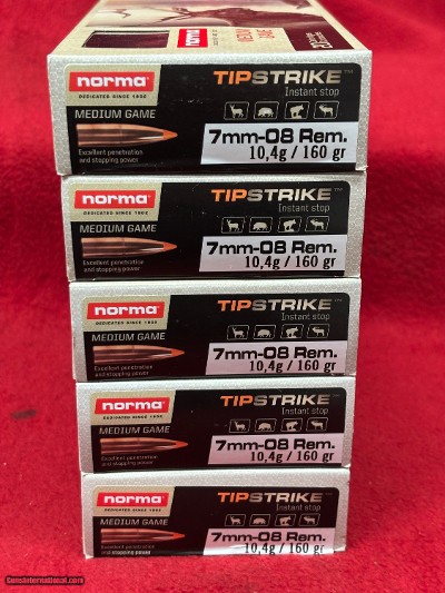 Norma Tipstrike 7mm-08 160 Gr Ammo.....100 Rounds