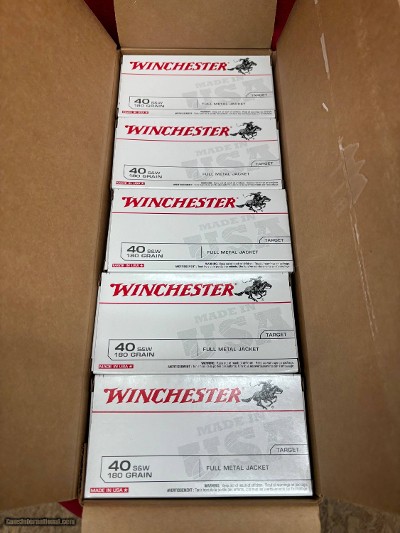 Winchester .40 SW 180 GR FMJ Ammo..............500 Rounds