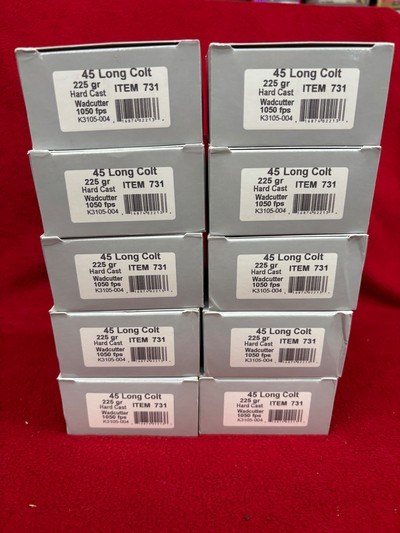 Underwood 45 Long Colt 225 Grain Wadcutter Ammo........200 rounds