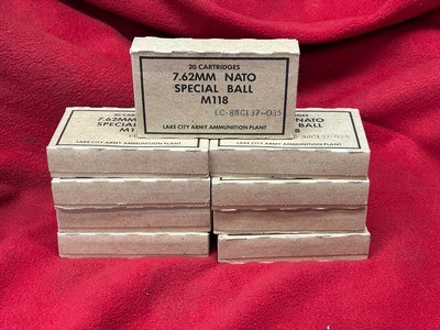 7.62mm Nato Special Ball M118 Ammo.......180 Rounds