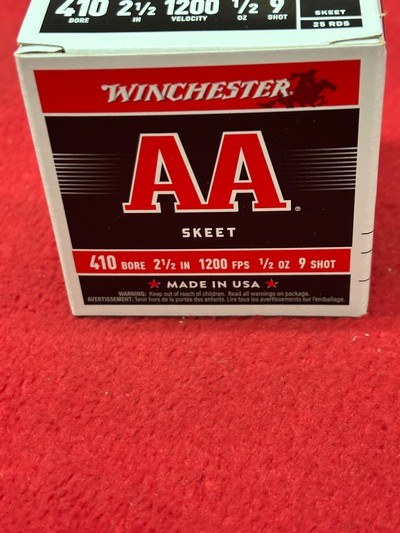 Winchester AA .410 Gauge Lead 2.5 inch 1/2 oz #9 Shot Shells.....250 rounds - Image 3 of 6