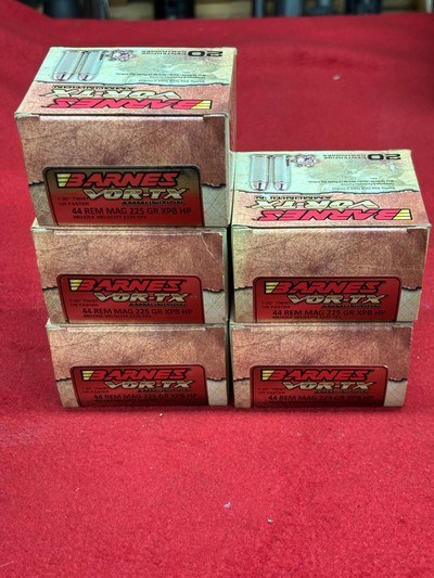 Barnes Vortex 44 Rem Mag 225 gr XPB HP Ammo......100 rounds
