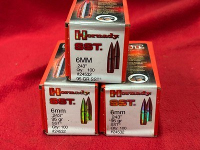 Hornady SST 6MM 95 GR Reloading Bullets #24532.....300 bullets