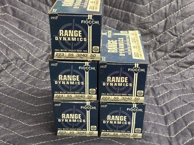 Fiocchi Range Dynamics 223 Rem 55 Gr FMJBT Ammo......250 Rounds