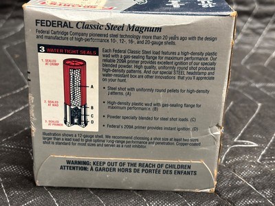 Federal Classic 12 Gauge 1 3/8 oz 3 inch #2 Steel Shot Shells........125 Rounds - Image 3 of 5