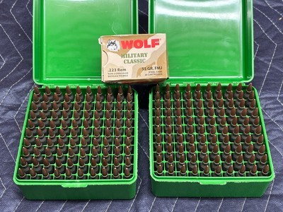 Wolf .223 Remington 55 Gr. Steel Case FMJ Ammo......200 rounds