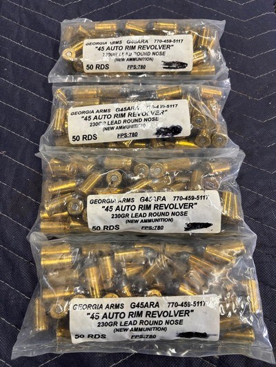 Georgia Arms 45 Auto Rim 230 Gr LRN Revolver Ammo.....200 rounds - Image 1 of 2