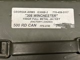 Georgia Arms 308 Winchester 150 Gr FMJ Brass Case Ammo......500 Rounds - 1 of 6