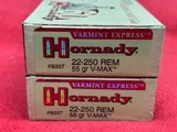 Hornady V-MAX 22-250 Rem 40 Gr, 50 Gr, & 55 Gr Ammo........ 240 Rounds - Image 8 of 11