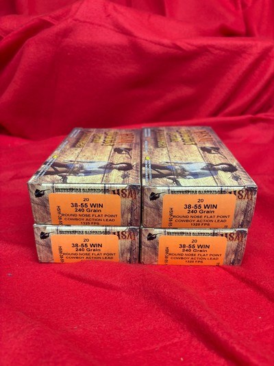 HSM 38-55 240 gr. Round Nose Flat Point Ammo......1325 FPS..........80 Rounds