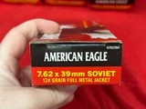 American Eagle 7.62x39 Soviet 124 Gr FMJ Brass Case Ammo.....220 Rounds - Image 2 of 5