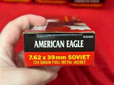 American Eagle 7.62x39 Soviet 124 Gr FMJ Brass Case Ammo.....220 Rounds - Image 2 of 5