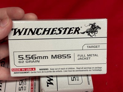 Winchester M855 5.56mm 62 Grain Green Tip FMJ Ammo...... 500 Rounds - Image 2 of 4