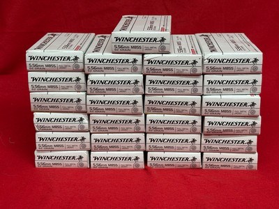 Winchester M855 5.56mm 62 Grain Green Tip FMJ Ammo...... 500 Rounds - Image 1 of 4