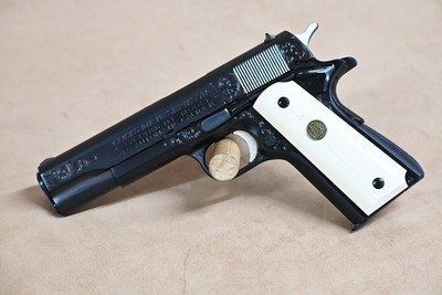 Colt Factory Engraved Series 70 .45 acp Pistol in the Case (mbllc#11210) - Image 4 of 9