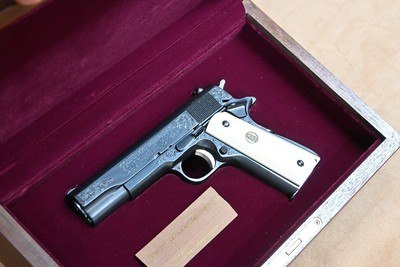 Colt Factory Engraved Series 70 .45 acp Pistol in the Case (mbllc#11210) - Image 1 of 9