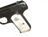 COLT MODEL 1908 HAMMERLESS IN .380 CALIBER WITH FACTORY PEARL GRIPS IN THE BOX - 7 of 12