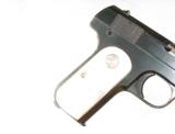 COLT MODEL 1908 HAMMERLESS IN .380 CALIBER WITH FACTORY PEARL GRIPS IN THE BOX - 8 of 12