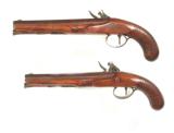 PAIR OF DURRS EGG FLINTLOCK DUELING OR OFFICERS PISTOLS - 2 of 16