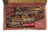 SUPERB CASED PAIR OF TURN-BARREL PERCUSSION PISTOLS BY "WILLIAM MILLS, LONDON" - 1 of 20