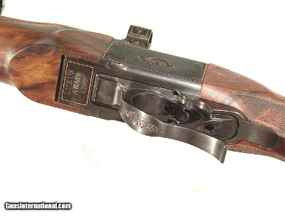 LUXUS ARMS MODEL 11SINGLE SHOT SPORTING RIFLEENGRAVED WITH GOLD BANDING IN .243 WIN. CALIBER - Image 12 of 13