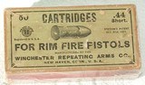 WINCHESTER REPEATING ARMS CO.
.44 SHORT " FOR RIMFIRE PISTOLS"
50 COUNT - 1 of 1