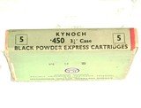 BOX OF KYNOCH
.450- 3 1/4" BLACK POWDER EXPRESS CARTRIDGES { SEALED } - 3 of 3