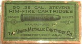 BOX 50 COUNT UMC.25 CAL STEVENS RIMFIRE CARTRIDG - 1 of 3