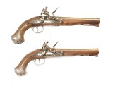 PAIR OF SILVER MOUNTED U.S. HISTORICAL SOCIETY GEORGE WASHINGTON FLINTLOCK PISTOLS - 1 of 8