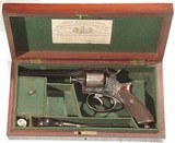 cased english adams patent.38 caliber cartridge revolver by "i. hollis, birmingham"