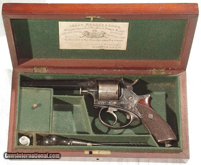 CASED ENGLISH ADAMS PATENT.38 CALIBER CARTRIDGE REVOLVER BY 