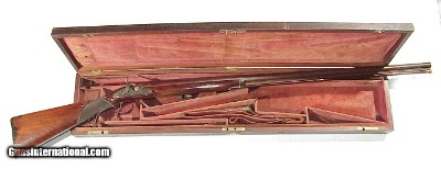 CASED PERCUSSION 12 BORE FOWLER BY "S. NOCK, LONDON"