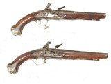 PAIR OF SILVER MOUNTED 18TH CENTURY FRENCH OFFICERS PISTOLS BY "JACQUES FRECONNET, PARIS"ca 1749 {FRENCH & INDIAN WAR} - 1 of 16