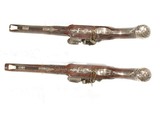 PAIR OF SILVER MOUNTED 18TH CENTURY FRENCH OFFICERS PISTOLS BY "JACQUES FRECONNET, PARIS"ca 1749 {FRENCH & INDIAN WAR} - 2 of 16