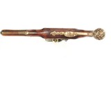 EARLY BRITISH BRASS BARRELED FLINTLOCK OFFICERS PISTOL BY 